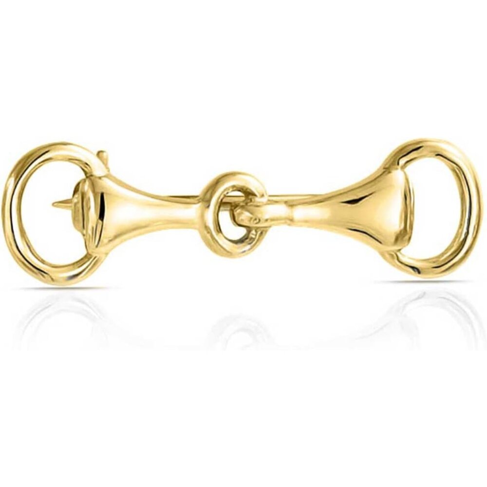Equine Horse Snaffle Brooch 14k Gold Plated Sterling Silver Western Jewelry